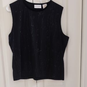 Black Sleeveless Top bling subtle